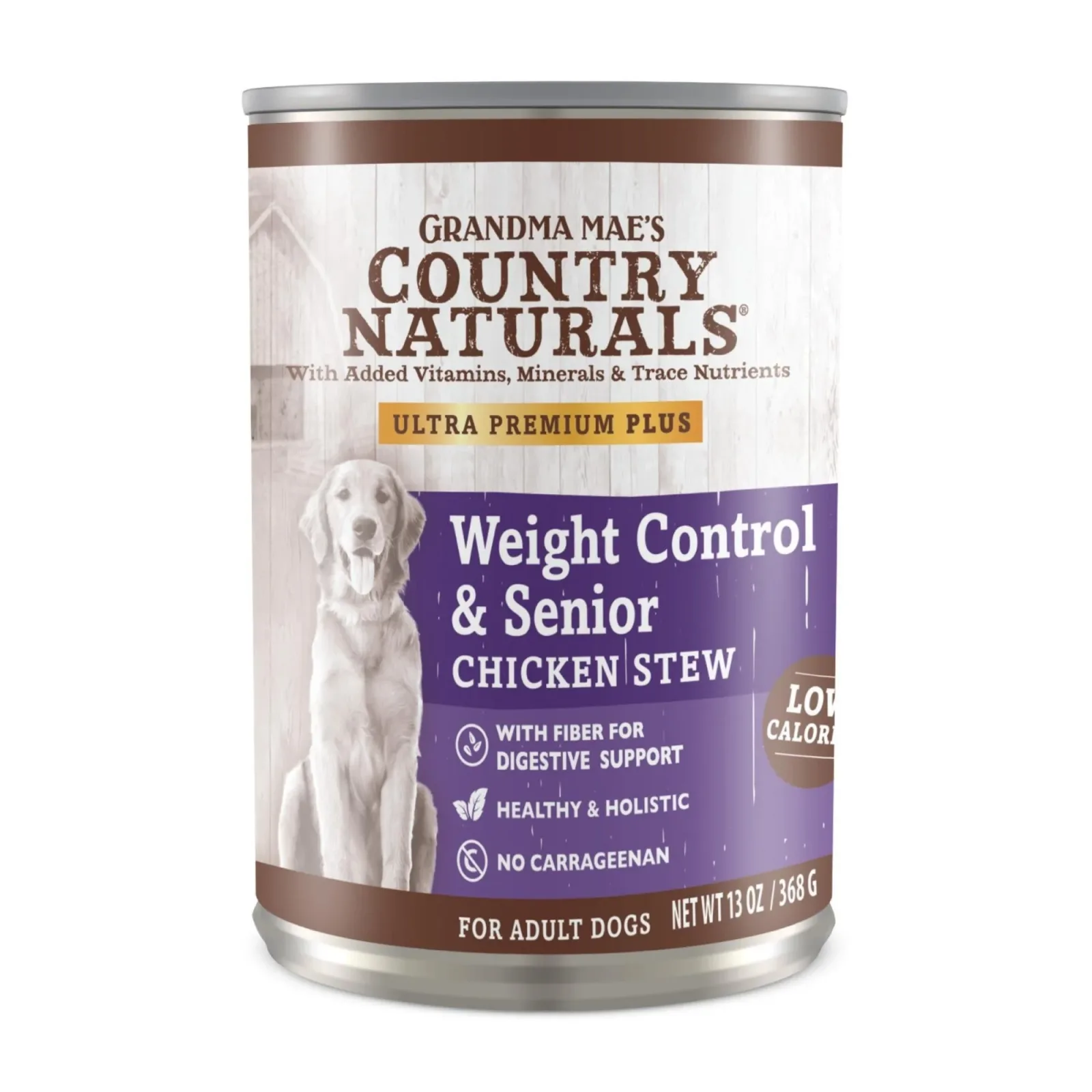 Grandma Mae's Country Naturals Weight Control & Senior Wet Dog Food Chicken Stew 13 oz