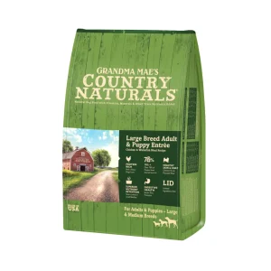 Grandma Mae's Large Breed Dog Food - Chicken & Brown Rice - Adult & Puppy, 14 oz each, Case of 18