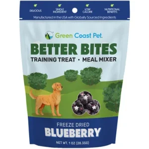 Green Coast Pet Better Bites Freeze Dried Blueberry Dog Meal Mixer & Training Treats