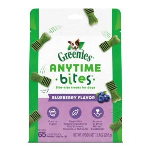 Greenies Anytime Bites BiteSize Dog Dental Dog Treats Blueberry, 10.3 oz