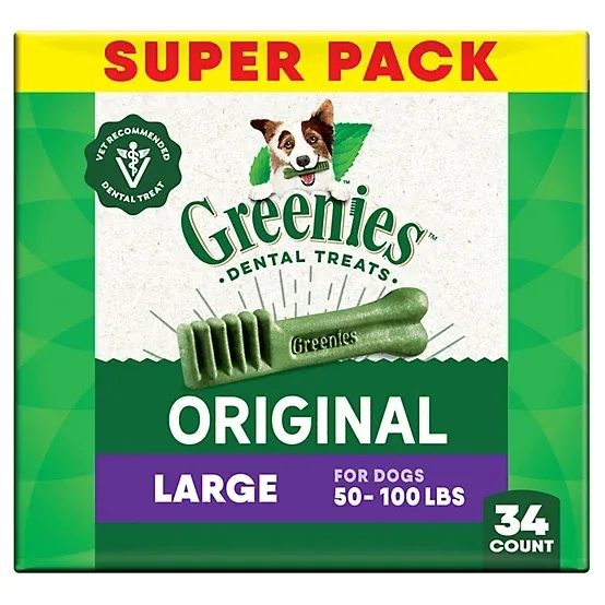 Greenies Dental Dog Treats for Large Dogs 50-100 lb.