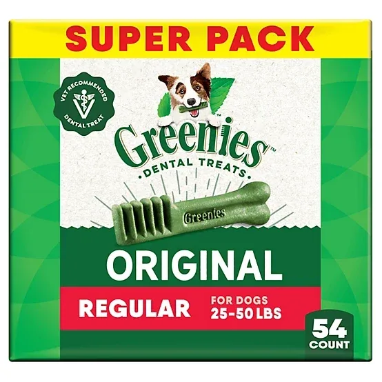 Greenies Dental Dog Treats for Regular Dogs 25-50 lb.