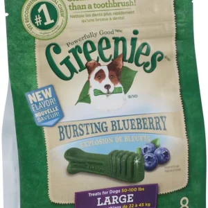 Greenies Dog Dental Dog Treats Large, Blueberry, 12 oz, 8 ct