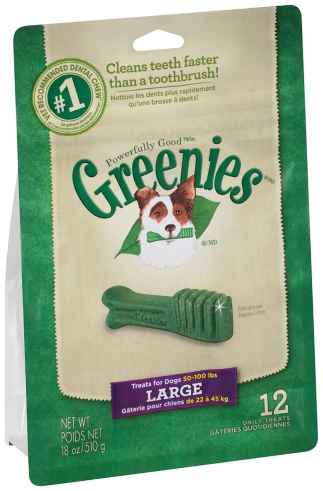 Greenies Dog Dental Dog Treats Large Original 18 oz, 12 ct