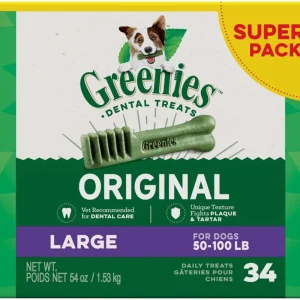 Greenies Dog Dental Dog Treats Large, Original, 54 oz, 34 ct