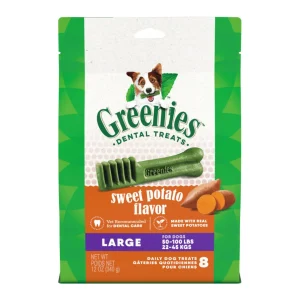 Greenies Dog Dental Dog Treats Large, Sweet Potato, 12 oz, 8 ct