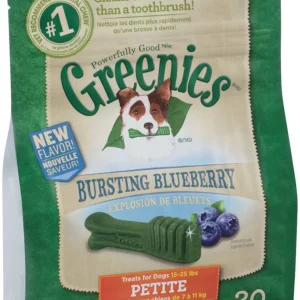 Greenies Dog Dental Dog Treats Petite, Blueberry, 12 oz, 20 ct