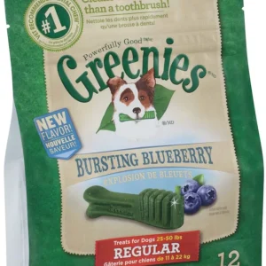 Greenies Dog Dental Dog Treats Regular, Blueberry, 12 oz, 12 ct