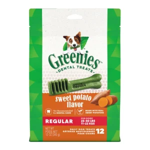Greenies Dog Dental Dog Treats Regular, Sweet Potato, 12 oz, 12 ct