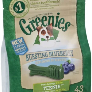 Greenies Dog Dental Dog Treats Teenie, Blueberry, 12 oz, 43 ct