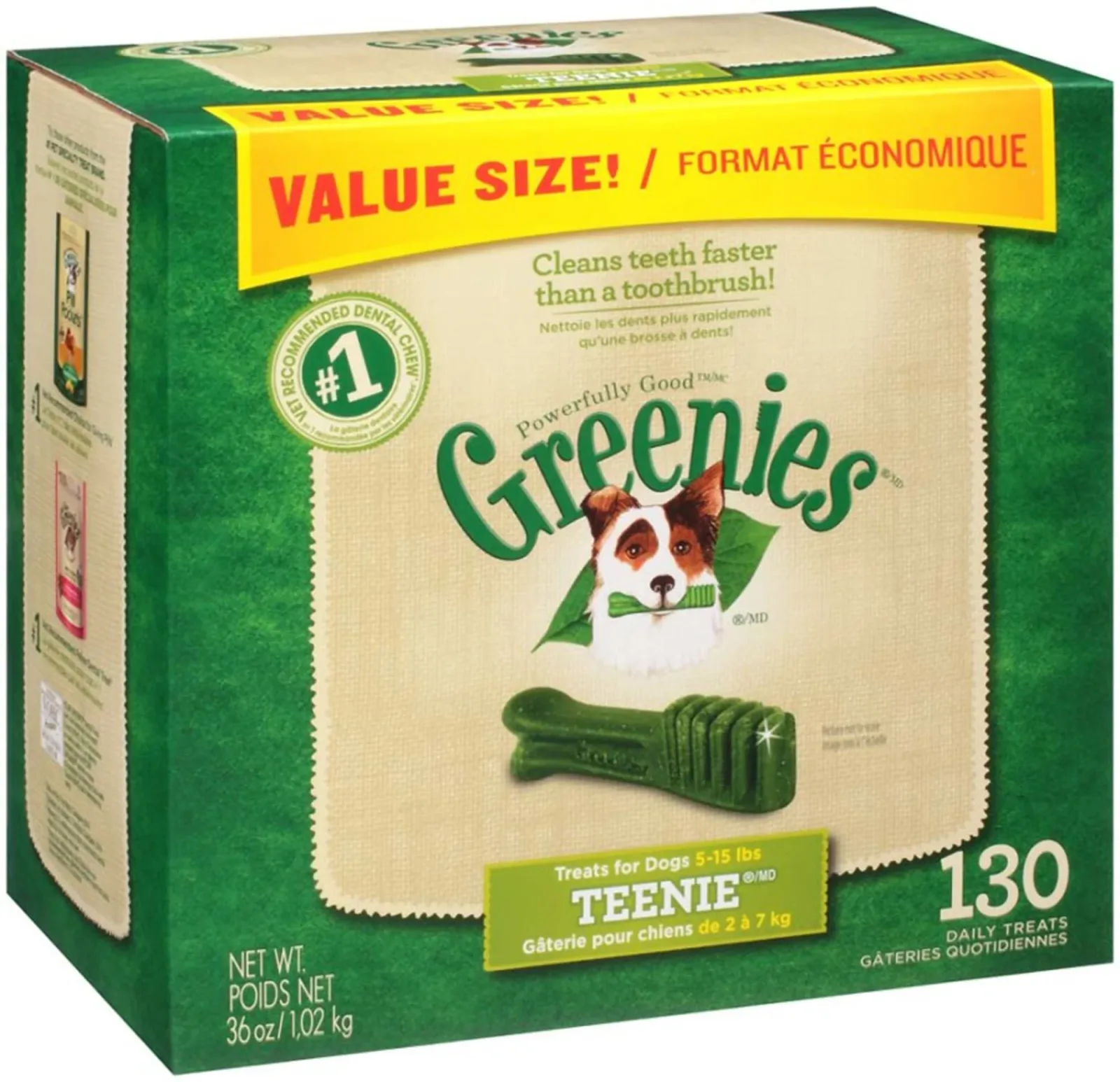 Greenies Dog Dental Dog Treats Teenie, Original, 36 oz, 130 ct