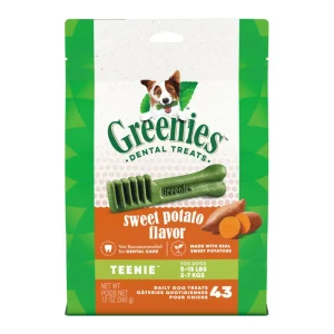 Greenies Dog Dental Dog Treats Teenie, Sweet Potato, 12 oz, 43 ct