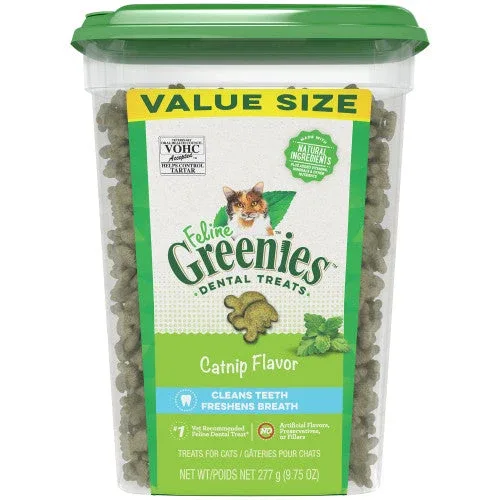 Greenies Feline Adult Cat Dental Treats Catnip 9.75oz - Image 2