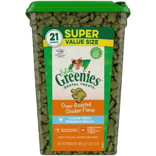 Greenies Feline Adult Cat Dental Treats Oven Roasted Chicken 21oz - Image 2