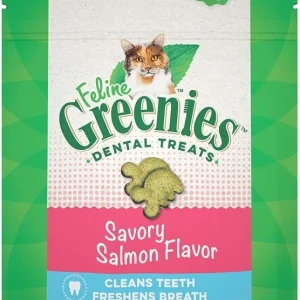 Greenies Feline Natural Dental Treats Tempting Salmon Flavor