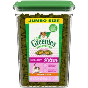 Greenies Feline SmartBites Healthy Kitten Cat Treats, Chicken Flavor, 16 oz
