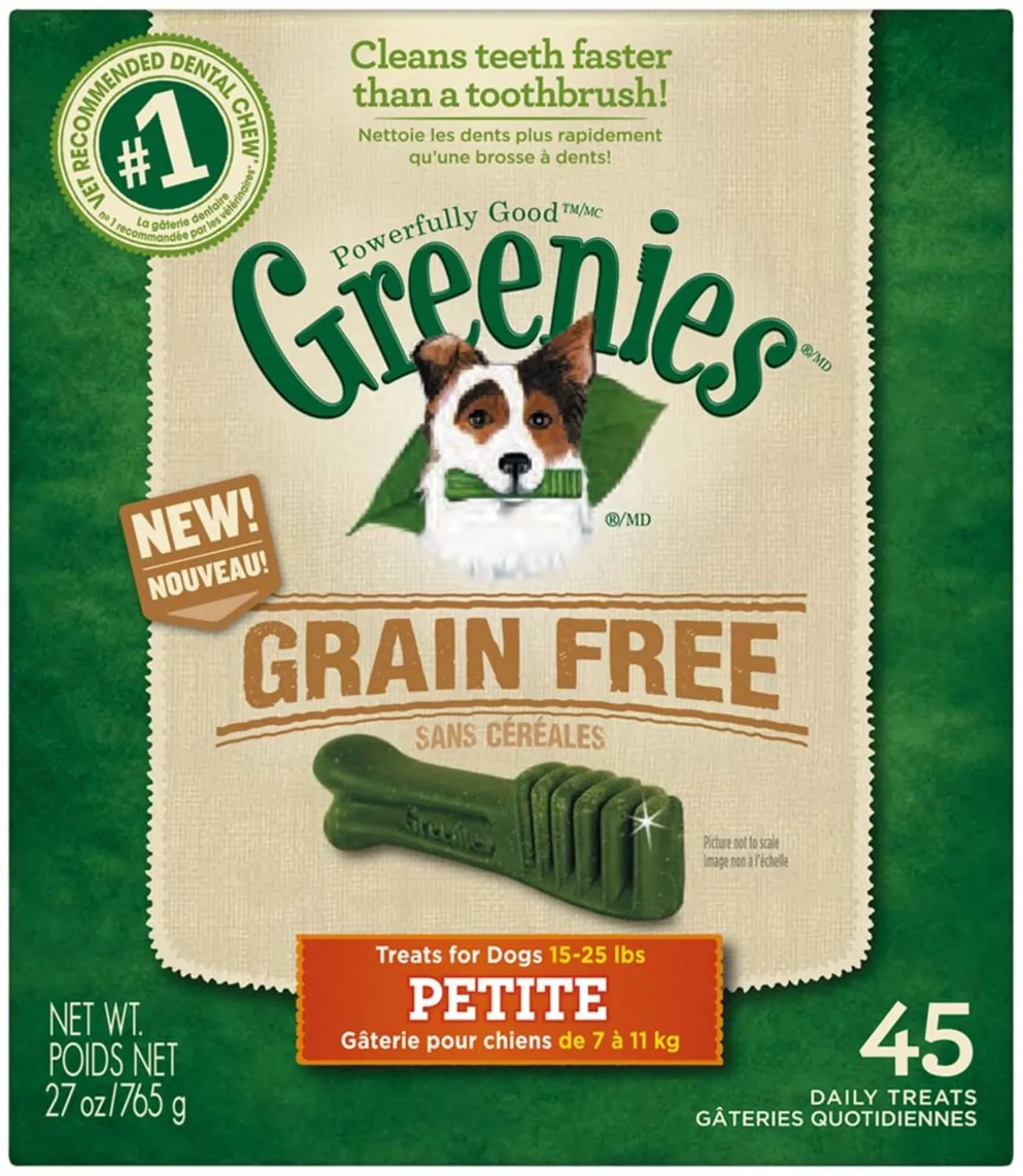 Greenies Grain-Free Dog Dental Dog Treats Petite Original 27 oz, 45 ct