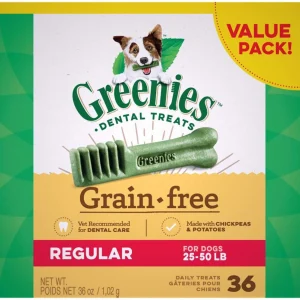 Greenies Grain-Free Dog Dental Dog Treats Regular Original 36 oz, 36 ct