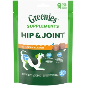 Greenies Hip & Joint Soft Chew Dog Supplements Chicken 30 ct
