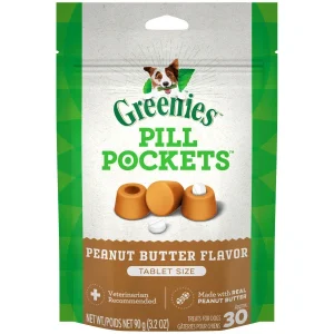Greenies Pill Pockets for Tablets Peanut Butter, 30 ct, 3.2 oz