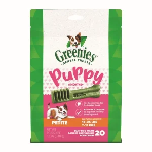Greenies Puppy 6 Months Dog Dental Dog Treats Petite, 12 oz