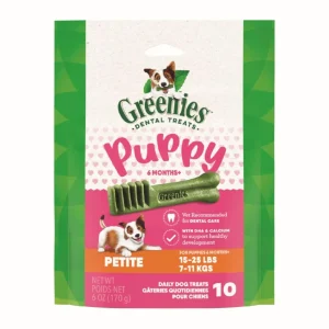 Greenies Puppy 6 Months Dog Dental Dog Treats Petite, 6 oz