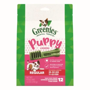 Greenies Puppy 6 Months Dog Dental Dog Treats Regular, 12 oz