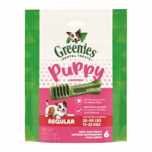 Greenies Puppy 6 Months Dog Dental Dog Treats Regular, 6 oz