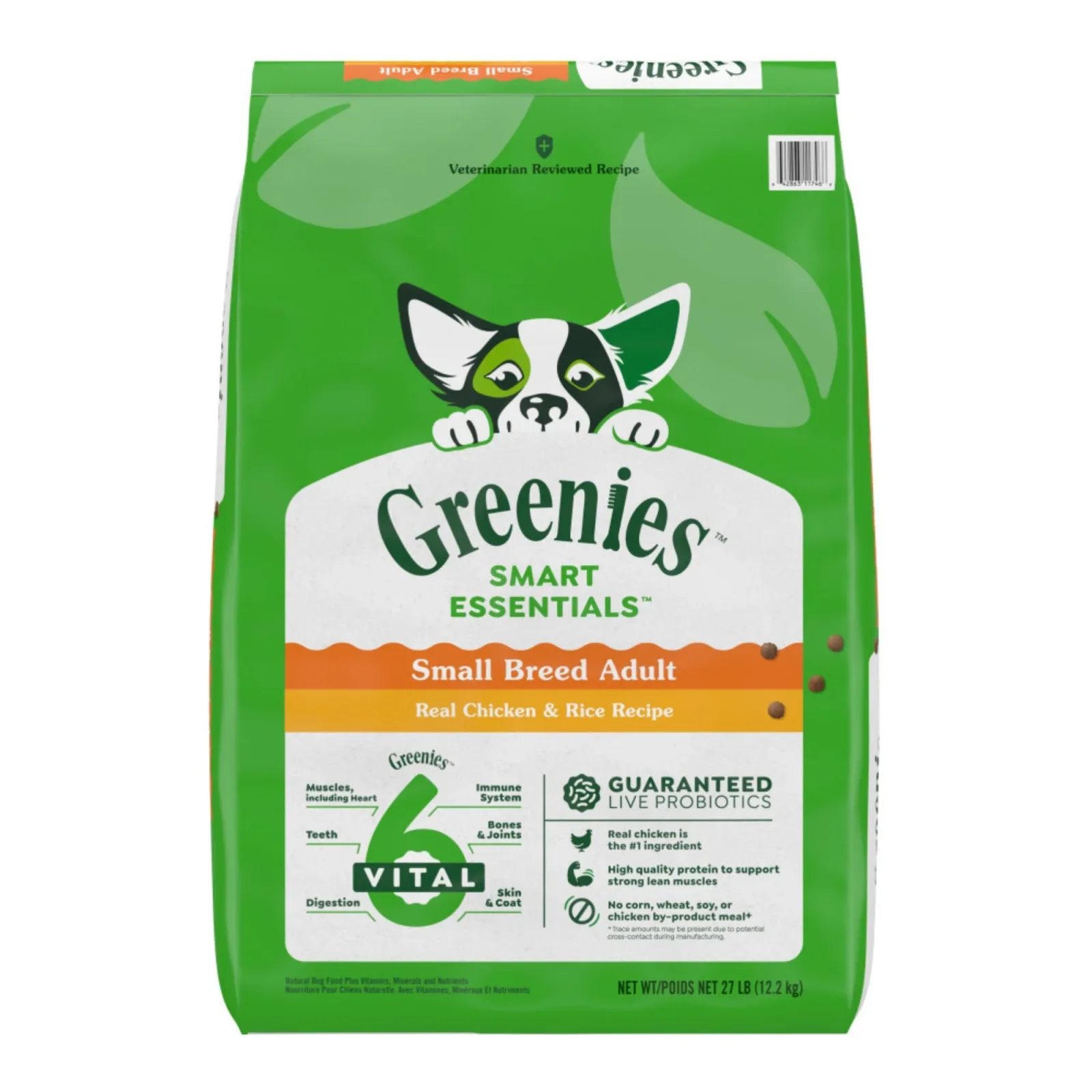 Greenies Smart Essentials Small Breed Adult Dry Dog Food Chicken & Rice 27 lb
