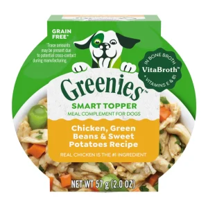 Greenies Smart Topper GrainFree Meal Compliment for Dogs Chicken, Green Beans Sweet Potato, 2 oz each, Case of 10