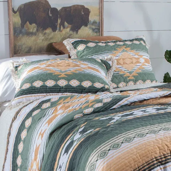 Greenland Home Fashions Zuma Southwest Ruffle Quilt Set
