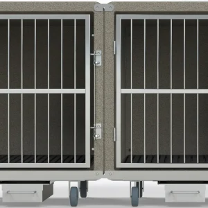 Groomer's Best Modular Kennel 2 Bank Tan Side-By-Side +2 Bases