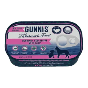 Gunni's Dog Herring Cod, 4.5 oz each, Case of 12