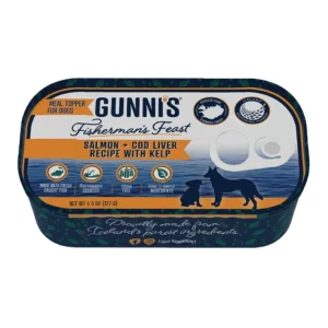 Gunni's Dog Salmon Cod Liver, 4.5 oz each, Case of 12