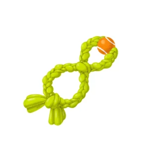 GURU Figure-8 Squeaking Tennis Snuffle Rope Dog Toy Large