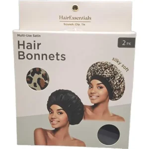 Hair Essentials Satin Hair Bonnets 2 pk.