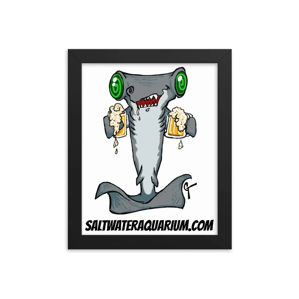 Hammerhead Getting Hammered Framed Photo Paper Poster
