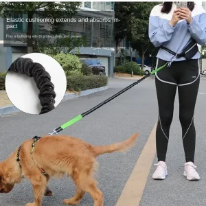 Hands-Free Leash – Bungee Dog Leash with Storage Pouch & Soft Handles