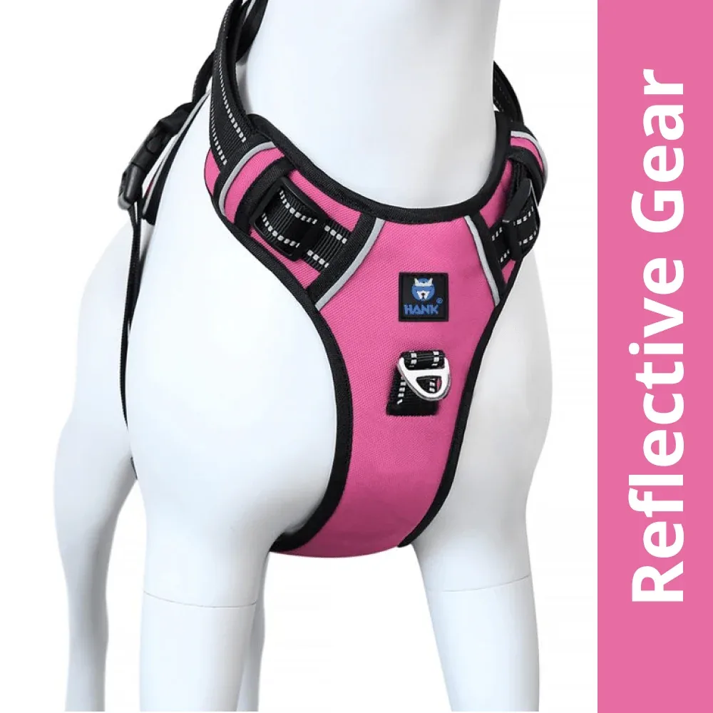 Hank 3M Reflective Harness for Puller Dogs (Pink)