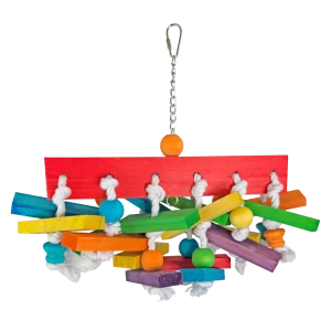 Happy Beaks Wood Block Cluster Short Bird Toy, by A&E Cage Co