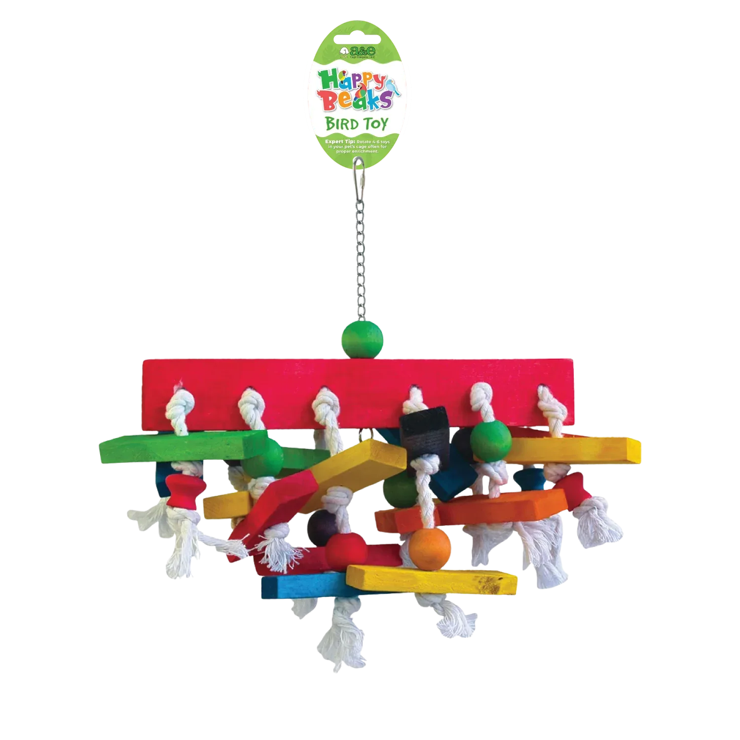 Happy Beaks Wood Block Cluster Short Bird Toy, by A&E Cage Co - Image 2