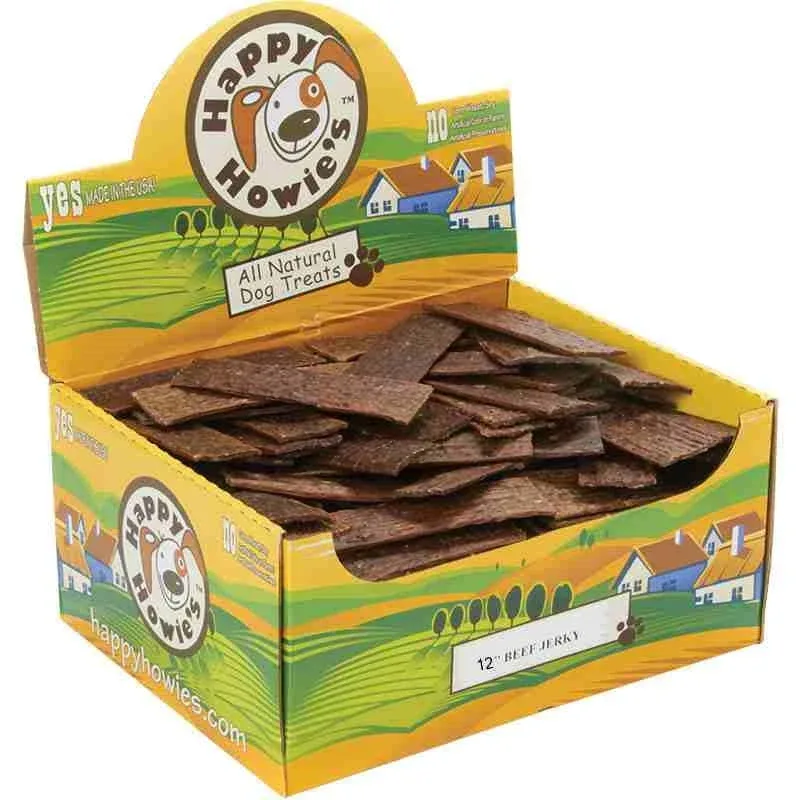 Happy Howie Beef Jerky Dog Treats 12-Inch 40 ct