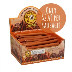 Happy Howie Dog Turkey Sausage 12 in Bulk 36 ct