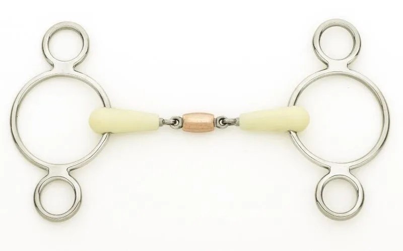 Happy Mouth Copper Roller 2 Ring Gag Bit