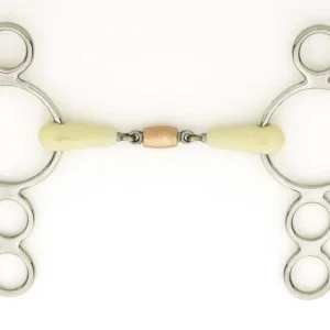 Happy Mouth Copper Roller 3 Ring Gag Bit