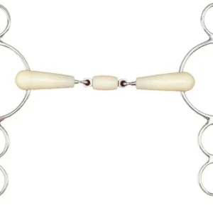 Happy Mouth Dbl Joint Roller 3-Ring Gag Bit