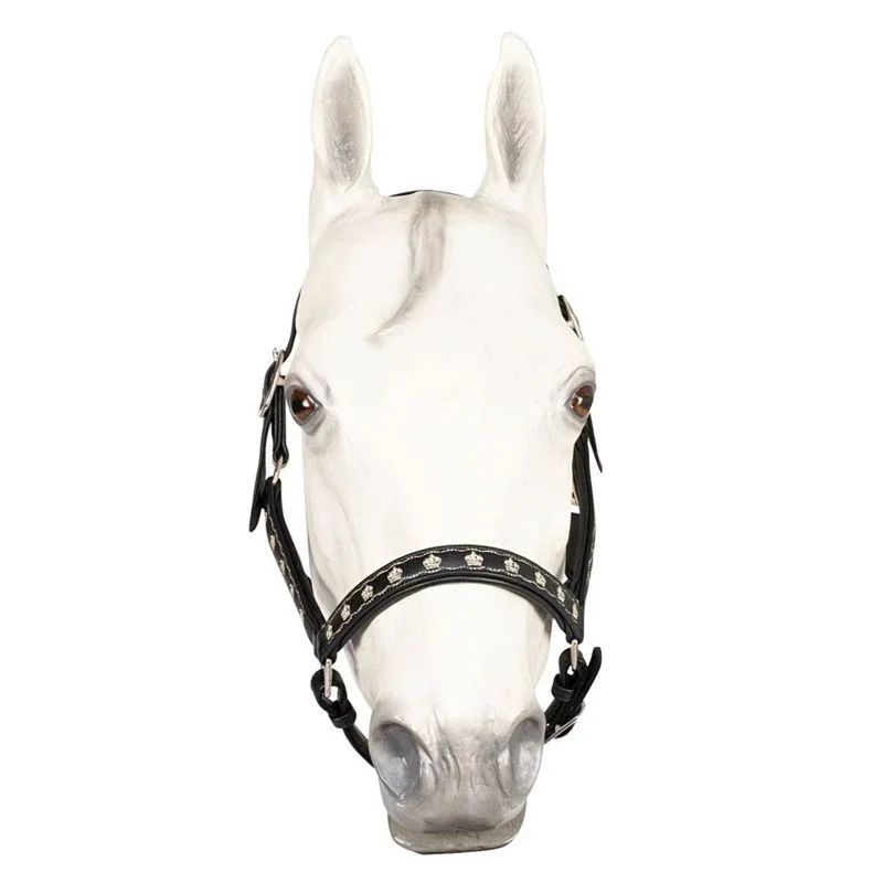 HDR Embroidered Royal Black Leather Halter - Image 2