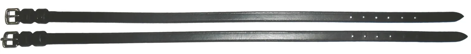 Hdr Leather Spur Straps with Plain Buckle 16 Black - Image 2
