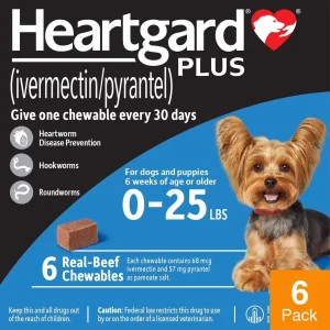 Heartgard Plus For Dogs Under 25 lbs (11 kg) - 6 Chewables
