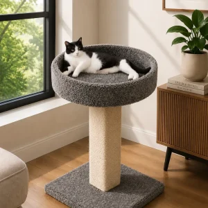 Heavy Duty Cat Scratching Post with Large Sleeping Perch for Large Cats